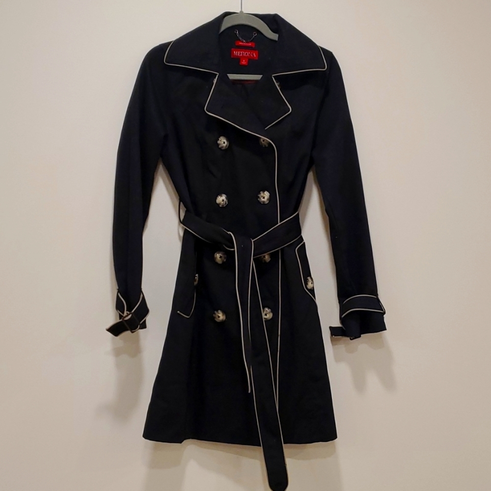 Merona Black Water Repellant Teench Coat S